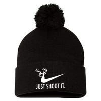 Just Shoot It Deer Hunting Pom Pom 12in Knit Beanie