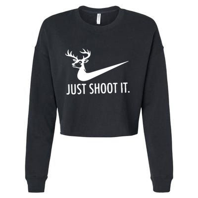Just Shoot It Deer Hunting Cropped Pullover Crew