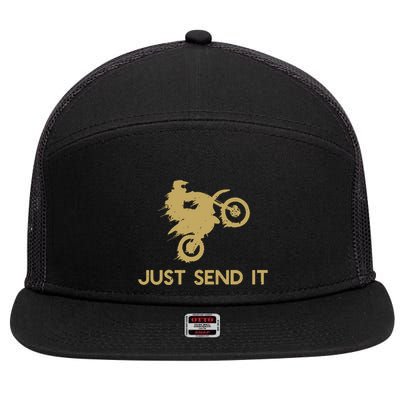 Just Send It Motocross 7 Panel Mesh Trucker Snapback Hat