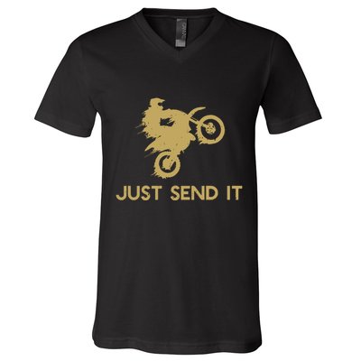 Just Send It Motocross V-Neck T-Shirt