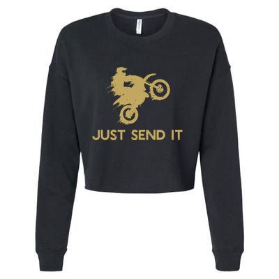 Just Send It Motocross Cropped Pullover Crew