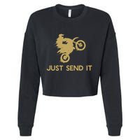 Just Send It Motocross Cropped Pullover Crew