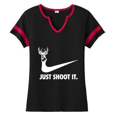 Just Shoot It. Hunting Season Ladies Halftime Notch Neck Tee