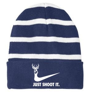 Just Shoot It. Hunting Season Striped Beanie with Solid Band