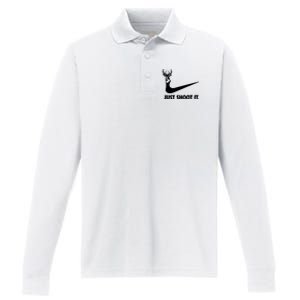 Just Shoot It. Hunting Season Performance Long Sleeve Polo