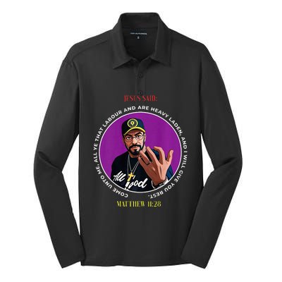 Jesus Said It Silk Touch Performance Long Sleeve Polo