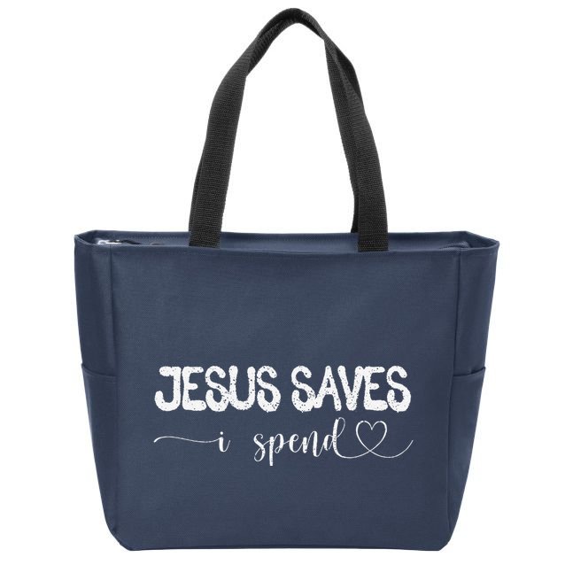 Jesus Saves I Spend Zip Tote Bag