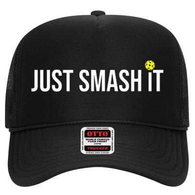 Just Smash It Pickleball for Pickleballplayer High Crown Mesh Back Trucker Hat