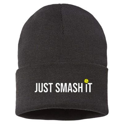 Just Smash It Pickleball for Pickleballplayer Sustainable Knit Beanie