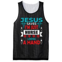 Jesus Saves IM Just A Nurse Lending My Hand Christian Nurse Mesh Reversible Basketball Jersey Tank