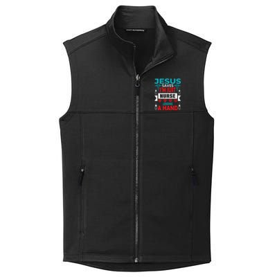 Jesus Saves IM Just A Nurse Lending My Hand Christian Nurse Collective Smooth Fleece Vest