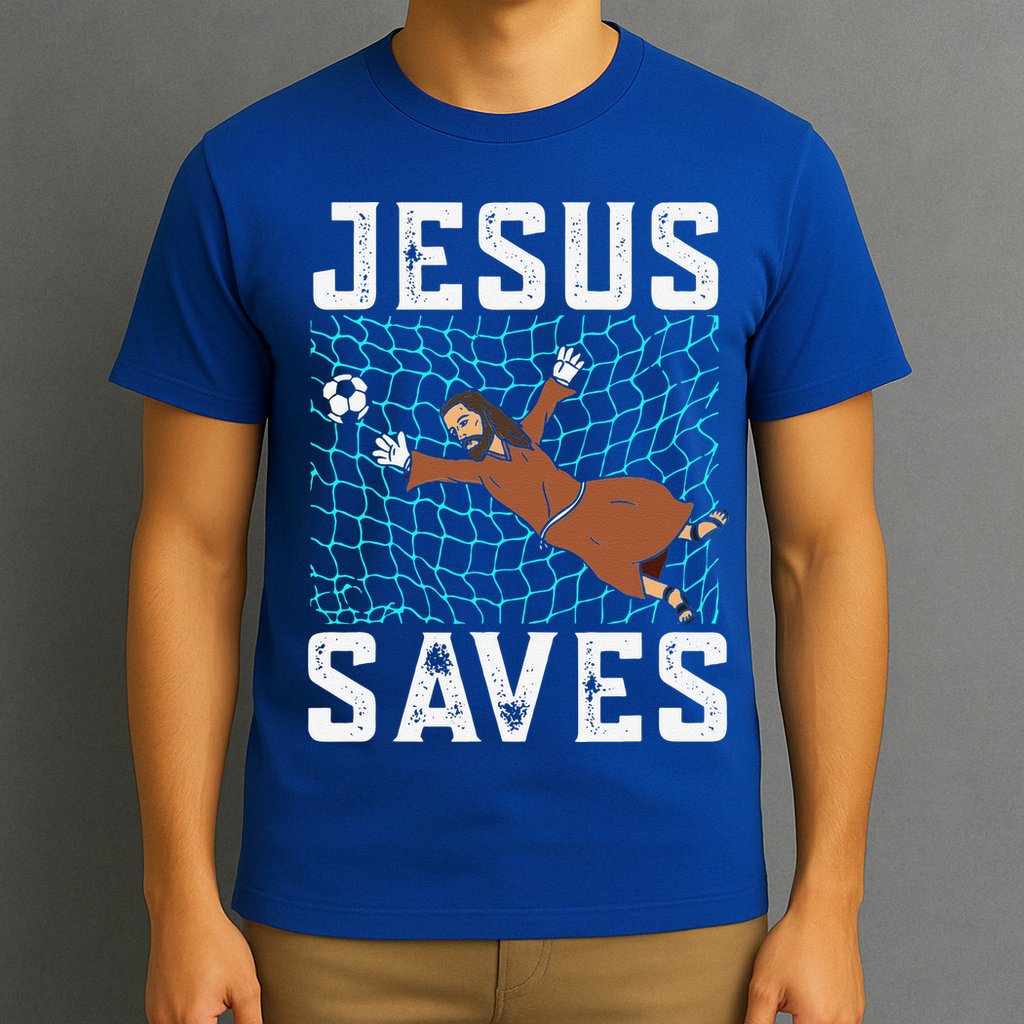 Jesus Saves I Christian Faith I Jesus Soccer Goalkeeper T-Shirt