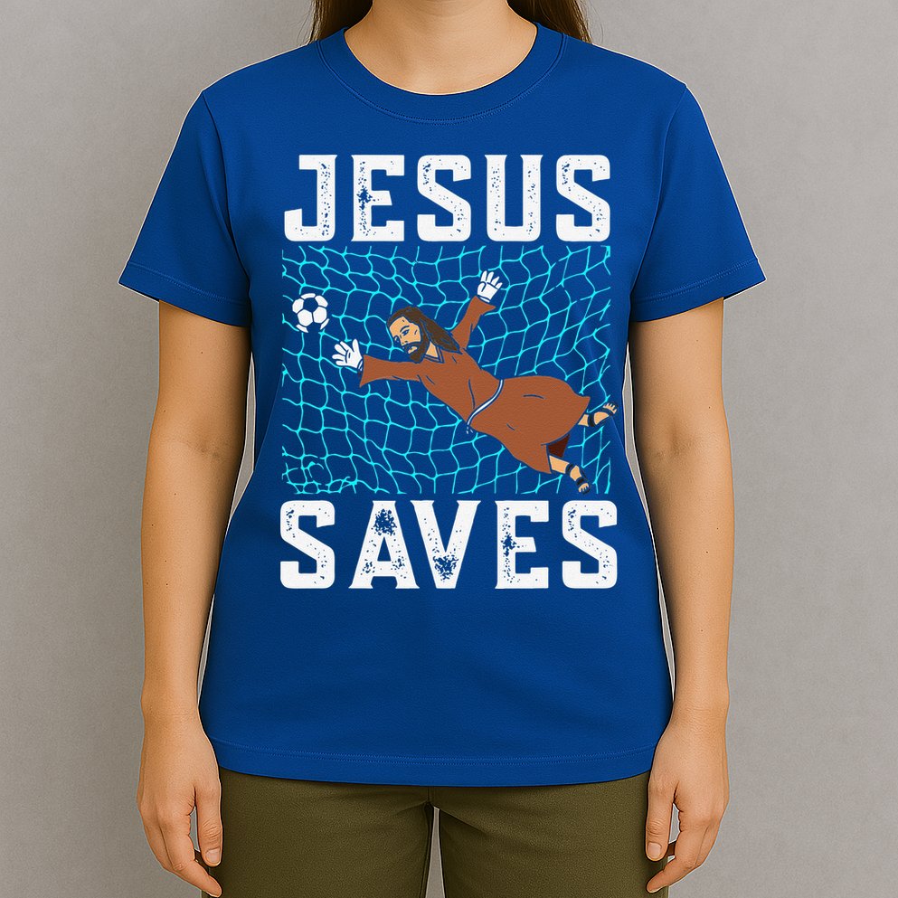 Jesus Saves I Christian Faith I Jesus Soccer Goalkeeper T-Shirt