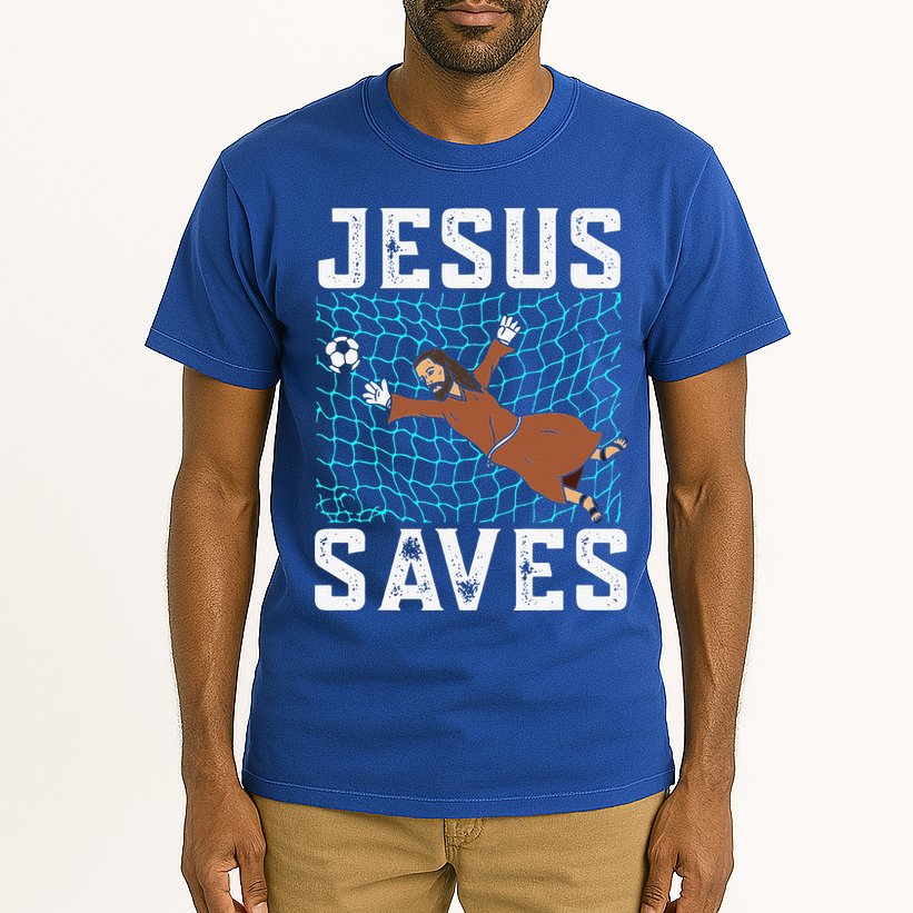 Jesus Saves I Christian Faith I Jesus Soccer Goalkeeper Tall T-Shirt