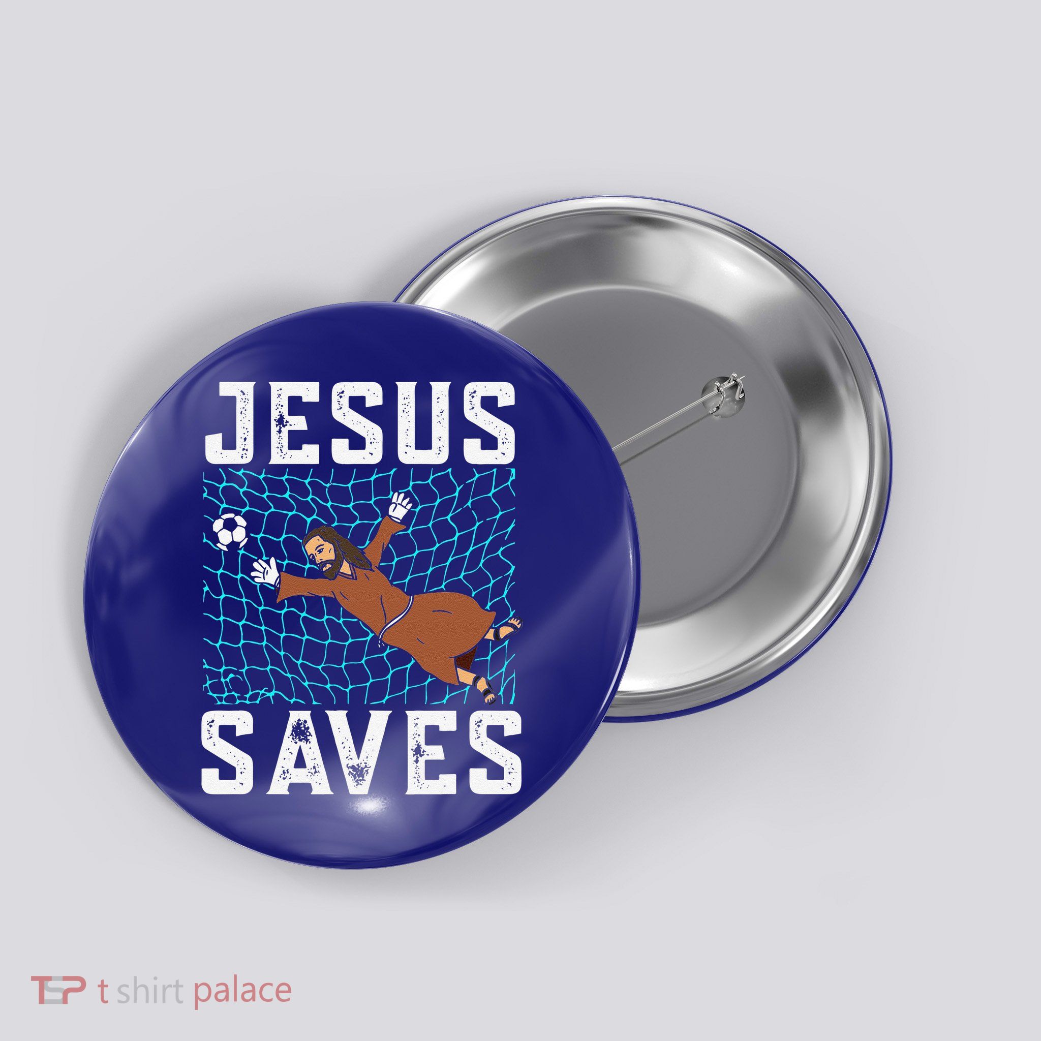 Jesus Saves I Christian Faith I Jesus Soccer Goalkeeper Button