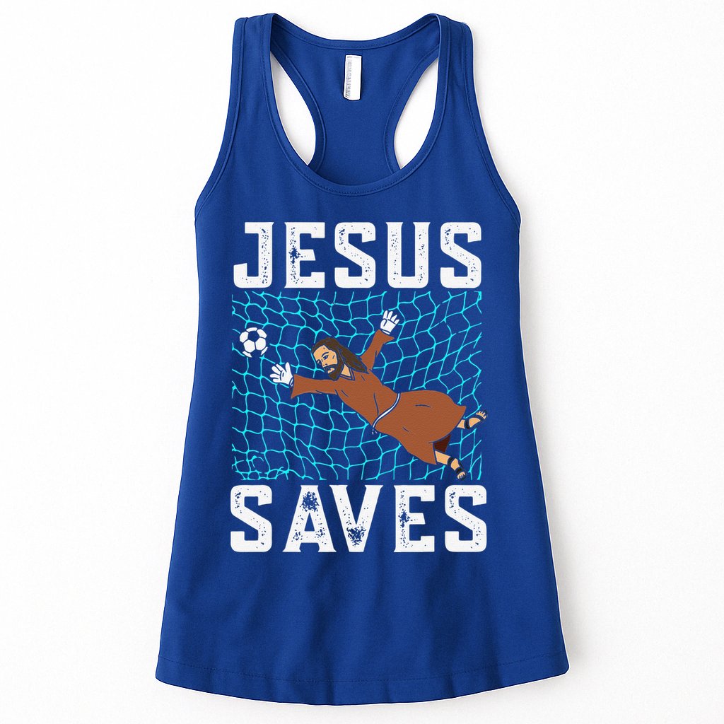 Jesus Saves I Christian Faith I Jesus Soccer Goalkeeper Womens Tank Top