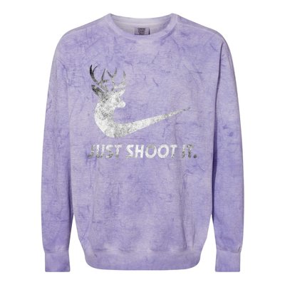 Just Shoot It Funny Deer Hunting Colorblast Crewneck Sweatshirt