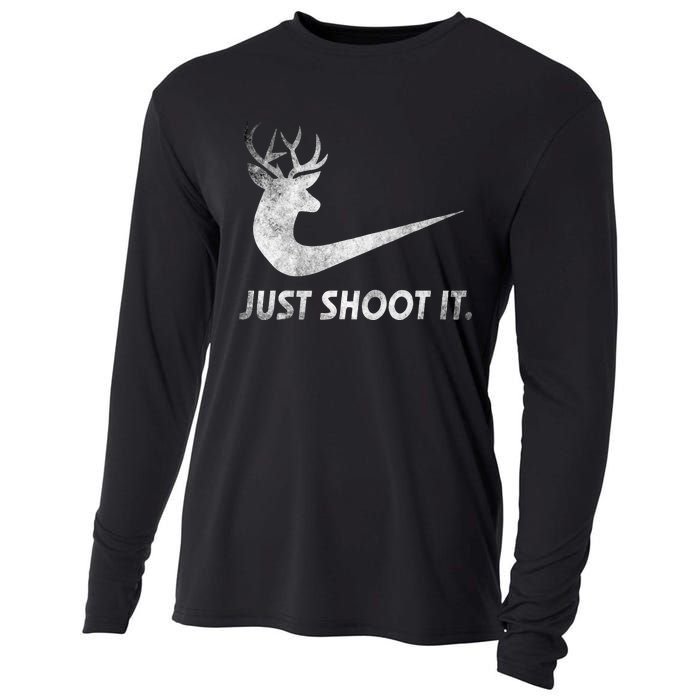 Just Shoot It Funny Deer Hunting Cooling Performance Long Sleeve Crew