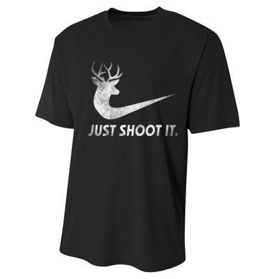 Just Shoot It Funny Deer Hunting Performance Sprint T-Shirt