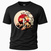 Japanese Shiba Inu Dog Sunset - Ukiyo-e Style Cooling Performance Crew T-Shirt