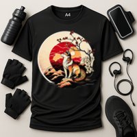 Japanese Shiba Inu Dog Sunset - Ukiyo-e Style Cooling Performance Crew T-Shirt
