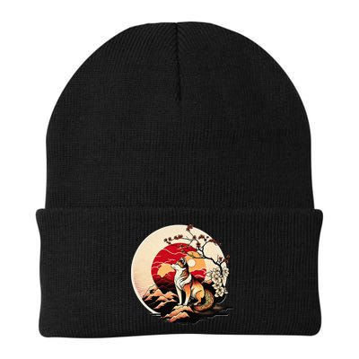 Japanese Shiba Inu Dog Sunset - Ukiyo-e Style Beanie