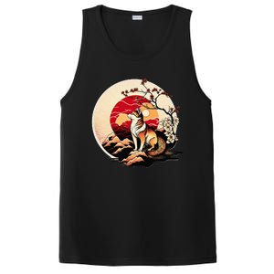 Japanese Shiba Inu Dog Sunset - Ukiyo-e Style PosiCharge Competitor Tank