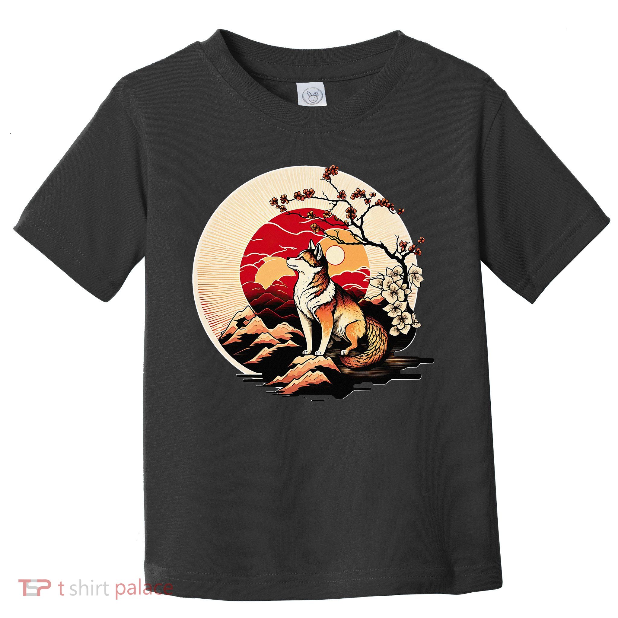 Japanese Shiba Inu Dog Sunset - Ukiyo-e Style Toddler T-Shirt