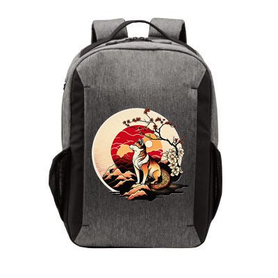 Japanese Shiba Inu Dog Sunset - Ukiyo-e Style Vector Backpack