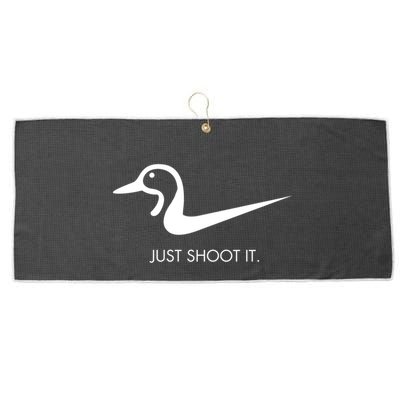Just Shoot It Duck Hunting Design Great Gift Large Microfiber Waffle Golf Towel