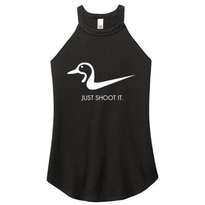 Just Shoot It Duck Hunting Design Great Gift Women's Perfect Tri Rocker Tank