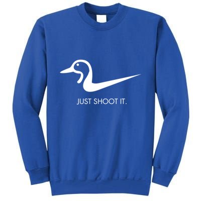 Just Shoot It Duck Hunting Design Great Gift Tall Sweatshirt