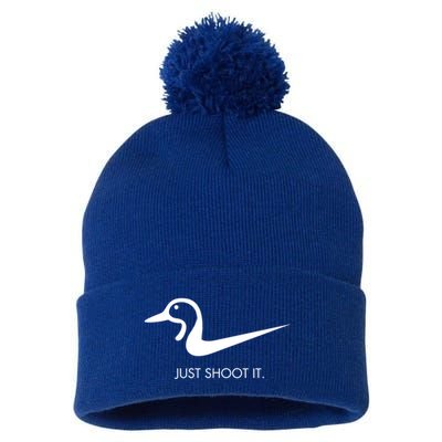 Just Shoot It Duck Hunting Design Great Gift Pom Pom 12in Knit Beanie