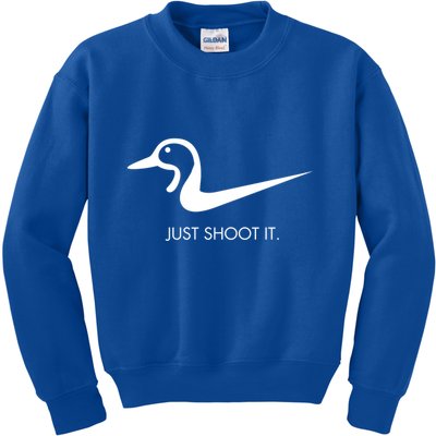 Just Shoot It Duck Hunting Design Great Gift Kids Sweatshirt