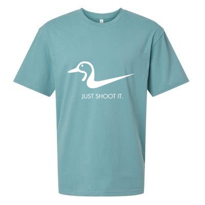 Just Shoot It Duck Hunting Design Great Gift Sueded Cloud Jersey T-Shirt