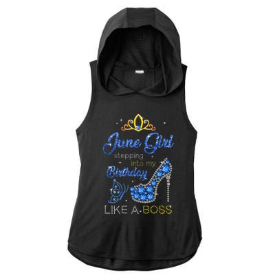 June Stepping Into My Birthday Gift for Gemini Wo Ladies PosiCharge Tri-Blend Wicking Draft Hoodie Tank