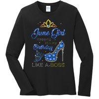 June Stepping Into My Birthday Gift for Gemini Wo Ladies Long Sleeve Shirt