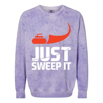 Just Sweep It! Funny Curling Sports Gift Colorblast Crewneck Sweatshirt