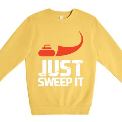 Just Sweep It! Funny Curling Sports Gift Premium Crewneck Sweatshirt