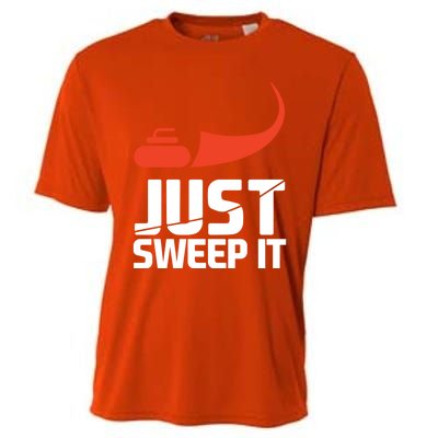 Just Sweep It! Funny Curling Sports Gift Cooling Performance Crew T-Shirt