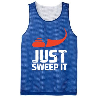 Just Sweep It! Funny Curling Sports Gift Mesh Reversible Basketball Jersey Tank