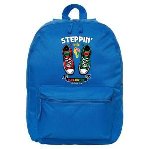 Junenth Steppin Into Black History Month Funny Gift 16 in Basic Backpack