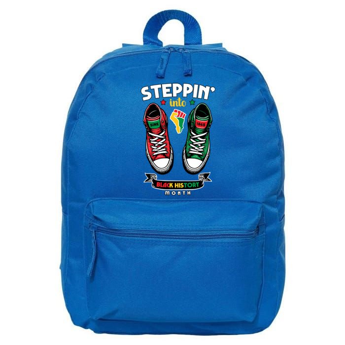 Junenth Steppin Into Black History Month Funny Gift 16 in Basic Backpack