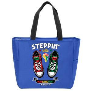 Junenth Steppin Into Black History Month Funny Gift Zip Tote Bag