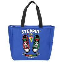 Junenth Steppin Into Black History Month Funny Gift Zip Tote Bag