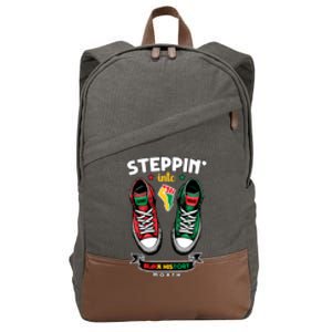 Junenth Steppin Into Black History Month Funny Gift Cotton Canvas Backpack