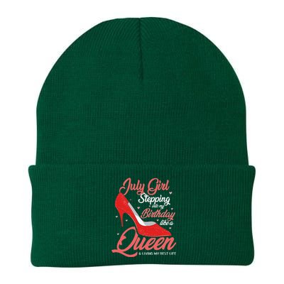 July Stepping Into My Birthday Like A Queen Living Knit Cap Winter Beanie