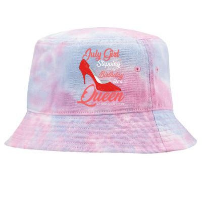 July Stepping Into My Birthday Like A Queen Living Tie-Dyed Bucket Hat