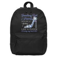 January Stepping Into My Birthday Like A Queen 16 in Basic Backpack