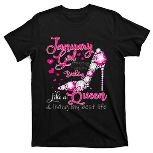 January Stepping Into My Birthday Like A Queen T-Shirt